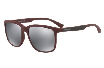 Image of Armani EA4104F Progressive Prescription Sunglasses EA4104F-56066G-58 - Lens Diameter 58 mm, Frame Color Bordeaux Rubber