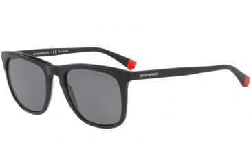 Image of Armani EA4105F Progressive Prescription Sunglasses EA4105F-500181-53 - Lens Diameter 53 mm, Frame Color Matte Black On Black
