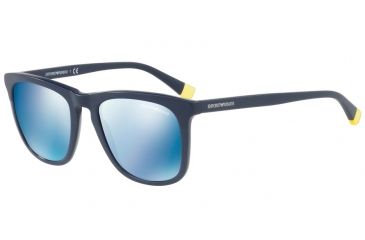Image of Armani EA4105F Progressive Prescription Sunglasses EA4105F-559655-53 - Lens Diameter 53 mm, Frame Color Matte Blue On Blue