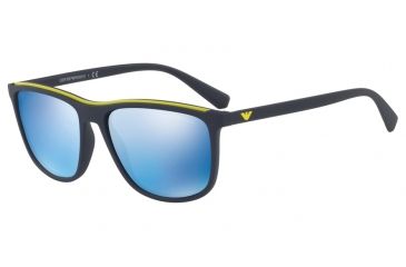 Image of Armani EA4109F Progressive Prescription Sunglasses EA4109F-563855-58 - Lens Diameter 58 mm, Frame Color Matte Blue