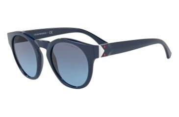 Image of Armani EA4113 Progressive Prescription Sunglasses, 51mm, Blue, EA4113-56618F-51-PRO