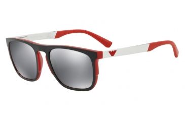 Image of Armani EA4114F Progressive Prescription Sunglasses EA4114F-56726G-56 - Lens Diameter 56 mm, Frame Color Matte Red