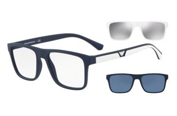 Image of Armani EA4115 Bifocal Prescription Sunglasses, 54mm, Matte Dark Blue, EA4115-56691W-54-BI