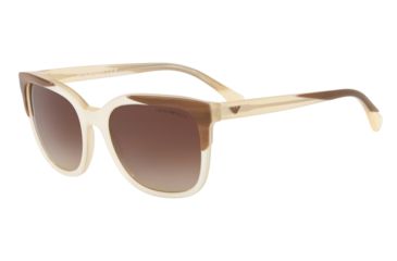 Image of Armani EA4119 Bifocal Prescription Sunglasses EA4119-569913-54 - Lens Diameter 54 mm, Frame Color Striped Beige On Opal Beige