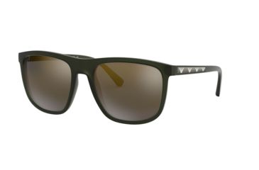 Image of Armani EA4124 Progressive Prescription Sunglasses, 57mm, Matte Opal Green, EA4124-57254T-57-PRO