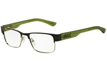 Image of Armani Exchange AX1012 Progressive Prescription Eyeglasses 6045-51 - Black/satin Silver Frame