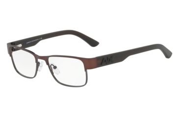 Image of Armani Exchange AX1012 Progressive Prescription Eyeglasses 6058-51 - Satin Dark Brown/Dark Olive Frame