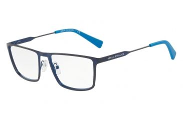 Image of Armani Exchange AX1022 Single Vision Prescription Eyeglasses 6095-55 - Matte Blue Frame