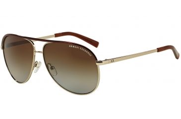 Image of Armani Exchange AX2002 Bifocal Prescription Sunglasses AX2002-6010T5-61 - Lens Diameter 61 mm, Frame Color Light Gold/dark Brown