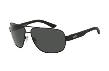 Image of Armani Exchange AX2012S Single Vision Prescription Sunglasses AX2012S-606387-62 - Lens Diameter 62 mm, Frame Color Satin Black/Black