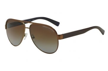 Image of Armani Exchange AX2013 Progressive Prescription Sunglasses AX2013-6069TS-60 - Lens Diameter 60 mm, Frame Color Satin Brown/brown Blue Trans