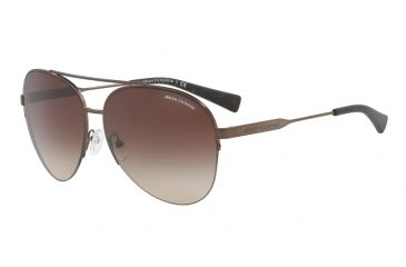Image of Armani Exchange AX2020S Single Vision Prescription Sunglasses AX2020S-609613-60 - Lens Diameter 60 mm, Frame Color Matte Bronze