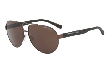 Image of Armani Exchange AX2022S Progressive Prescription Sunglasses AX2022S-609873-60 - Lens Diameter 60 mm, Frame Color Matte Brown
