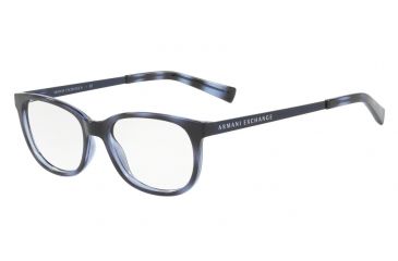 Image of Armani Exchange AX3005F Bifocal Prescription Eyeglasses 8206-53 - Havana Blue Twilight Frame