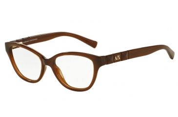 Image of Armani Exchange AX3013 Progressive Prescription Eyeglasses 8092-52 - Brown Milky Frame