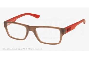 Image of Armani Exchange AX3015 Single Vision Prescription Eyeglasses 8026-52 - Matte Olive Transparent Frame
