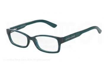 Image of Armani Exchange AX3017 Progressive Prescription Eyeglasses 8120-52 - Ocean Teal Transp/Ocean Teal Frame