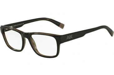 Image of Armani Exchange AX3018 Bifocal Prescription Eyeglasses 1840-53 - Black/dk Grey Transparent Frame