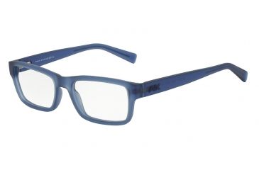 Image of Armani Exchange AX3023 Single Vision Prescription Eyeglasses 8165-53 - Matte Blue Transparent Frame
