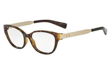 Image of Armani Exchange AX3033F Single Vision Prescription Eyeglasses 8037-54 - Tortoise Frame
