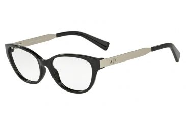 Image of Armani Exchange AX3033F Single Vision Prescription Eyeglasses 8158-54 - Black Frame