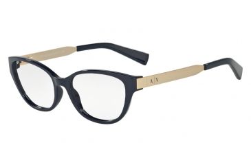 Image of Armani Exchange AX3033F Single Vision Prescription Eyeglasses 8197-54 - Blue Navy Frame
