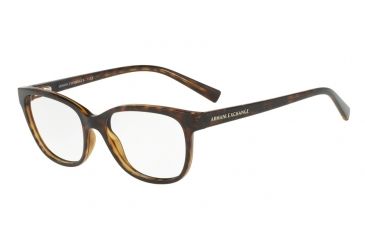 Image of Armani Exchange AX3037 Single Vision Prescription Eyeglasses 8037-53 - Tortoise Frame