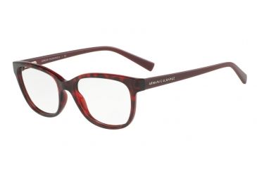 Image of Armani Exchange AX3037 Single Vision Prescription Eyeglasses 8205-53 - Havana Red Rhubarb Frame