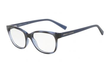 Image of Armani Exchange AX3037 Single Vision Prescription Eyeglasses 8206-53 - Havana Blue Twilight Frame