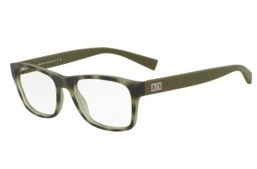 Image of Armani Exchange AX3039 Progressive Prescription Eyeglasses 8202-54 - Matte Havana Castor Grey Frame