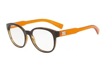 Image of Armani Exchange AX3040F Single Vision Prescription Eyeglasses 8208-53 - Matte Tortoise Frame
