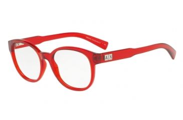 Image of Armani Exchange AX3040F Single Vision Prescription Eyeglasses 8209-53 - Matte Transparent Watermelon Frame