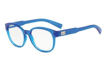 Image of Armani Exchange AX3040F Single Vision Prescription Eyeglasses 8210-53 - Matte Transparent Light Blue Frame