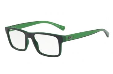 Image of Armani Exchange AX3042 Progressive Prescription Eyeglasses 8218-54 - Military Green/top Mt Black Frame