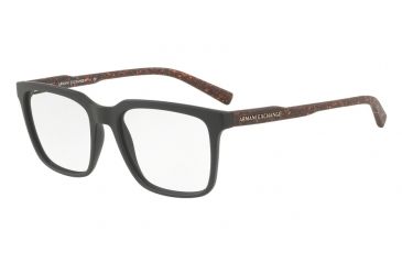 Image of Armani Exchange AX3045 Single Vision Prescription Eyeglasses 8224-55 - Matte Brown Frame