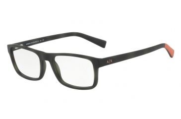 Image of Armani Exchange AX3046 Progressive Prescription Eyeglasses 8228-54 - Matte Havana dark Moss Frame