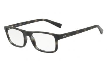 Image of Armani Exchange AX3046 Progressive Prescription Eyeglasses 8229-54 - Matte Grey Havana Frame