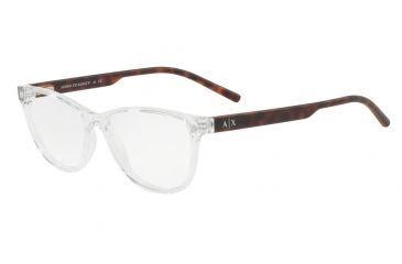 Image of Armani Exchange AX3047 Single Vision Prescription Eyeglasses 8235-53 - Transparent Crystal Frame
