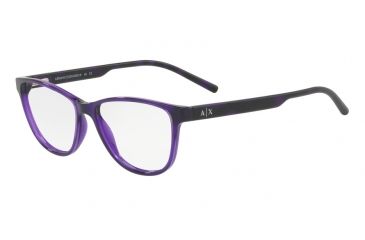 Image of Armani Exchange AX3047 Single Vision Prescription Eyeglasses 8236-53 - Transparent Purple Frame