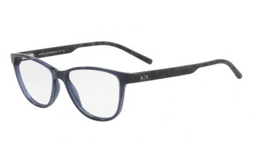 Image of Armani Exchange AX3047 Single Vision Prescription Eyeglasses 8237-53 - Transparent Blue Frame