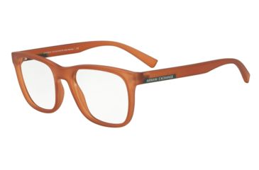 Image of Armani Exchange AX3056 Progressive Prescription Eyeglasses, 53mm, Matte Transparent Caramel, AX3056-8277-53-PRO