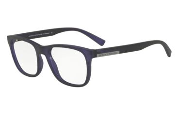 Image of Armani Exchange AX3056 Progressive Prescription Eyeglasses, 53mm, Matte Transparent Blue Navy, AX3056-8278-53-PRO