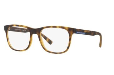 Image of Armani Exchange AX3056 Progressive Prescription Eyeglasses, 53mm, Matte Havana, AX3056-8029-53-PRO