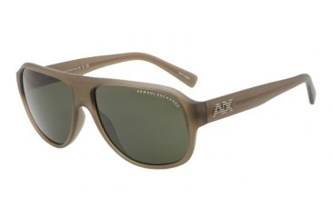 Image of Armani Exchange AX4005 Progressive Prescription Sunglasses AX4005-802671-58 - Lens Diameter 58 mm, Frame Color Matte Olive Transparent