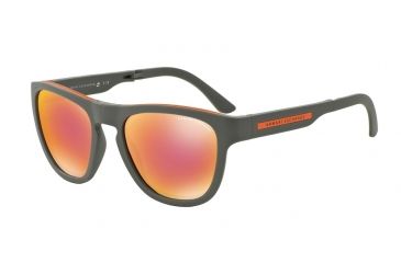 Image of Armani Exchange AX4012 Progressive Prescription Sunglasses AX4012-80156Q-54 - Lens Diameter 54 mm, Frame Color Grey/Orange