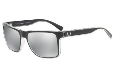 Image of Armani Exchange AX4016 Progressive Prescription Sunglasses AX4016-8221Z3-57 - Lens Diameter 57 mm, Frame Color Top Black On Crystal