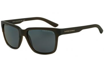 Image of Armani Exchange AX4026S Progressive Prescription Sunglasses AX4026S-812181-56 - Lens Diameter 56 mm, Frame Color Dk Olive Transp/matte Dk Olive