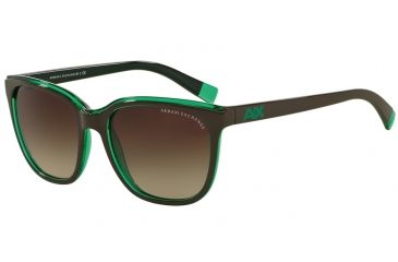 Image of Armani Exchange AX4031 Progressive Prescription Sunglasses AX4031-814613-55 - Lens Diameter 55 mm, Frame Color Brown/bright Spearmint Trans