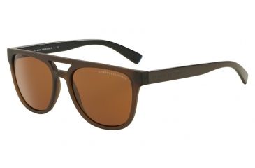 Image of Armani Exchange AX4032F Progressive Prescription Sunglasses AX4032F-814473-56 - Lens Diameter 56 mm, Frame Color Brown Mt Trans/brn Blue Trans
