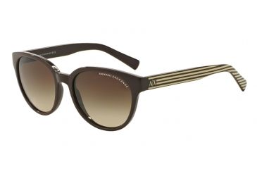Image of Armani Exchange AX4034 Progressive Prescription Sunglasses AX4034-814913-54 - Lens Diameter 54 mm, Frame Color Brown /brown Cream Stripe